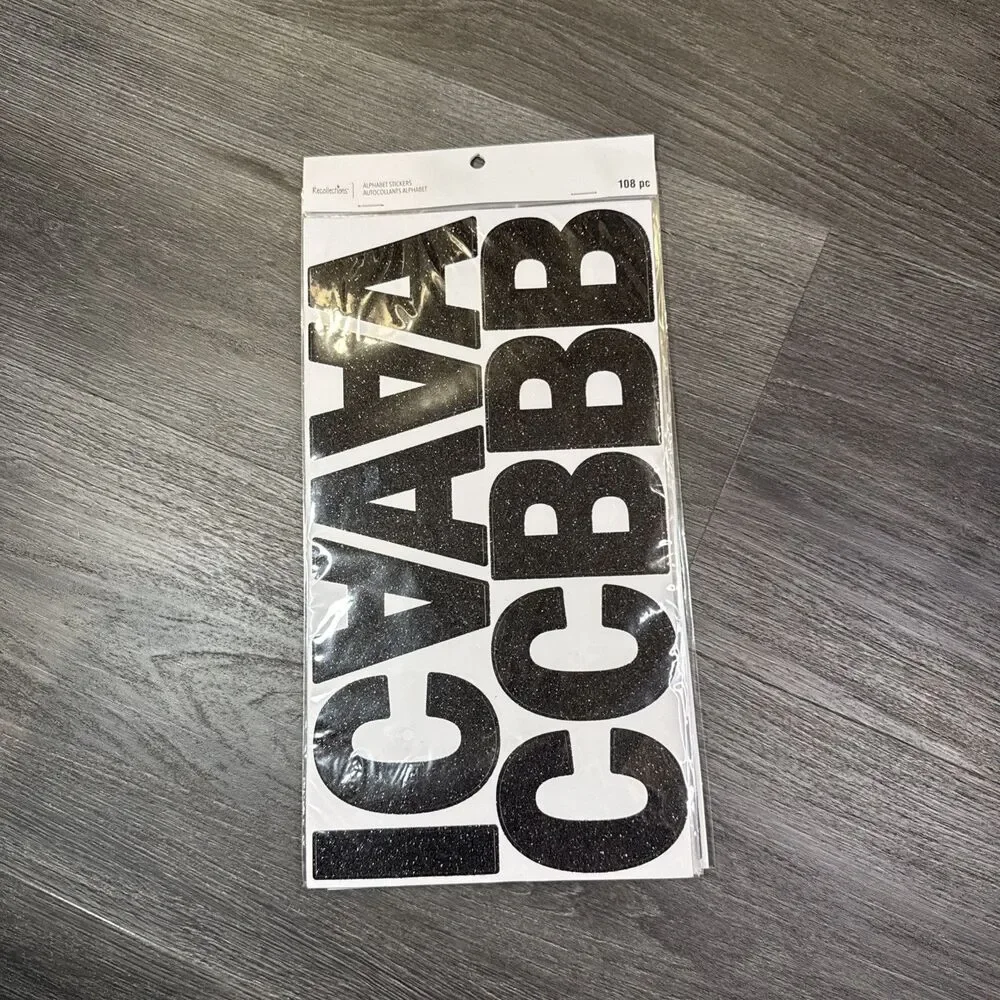 3 Inch Letter Sparkling, Self-Adhesive Large Capital Alphabet 21 Black